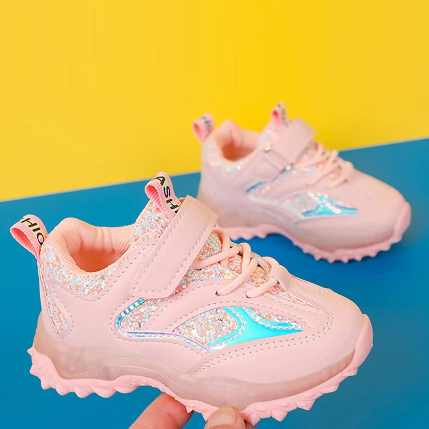 Spring Autumn Non Slip Soft Sole Baby Toddler LED Flashing Lights Shoes Boys Girls Kids Sports Cute Shoes Toddler Girl