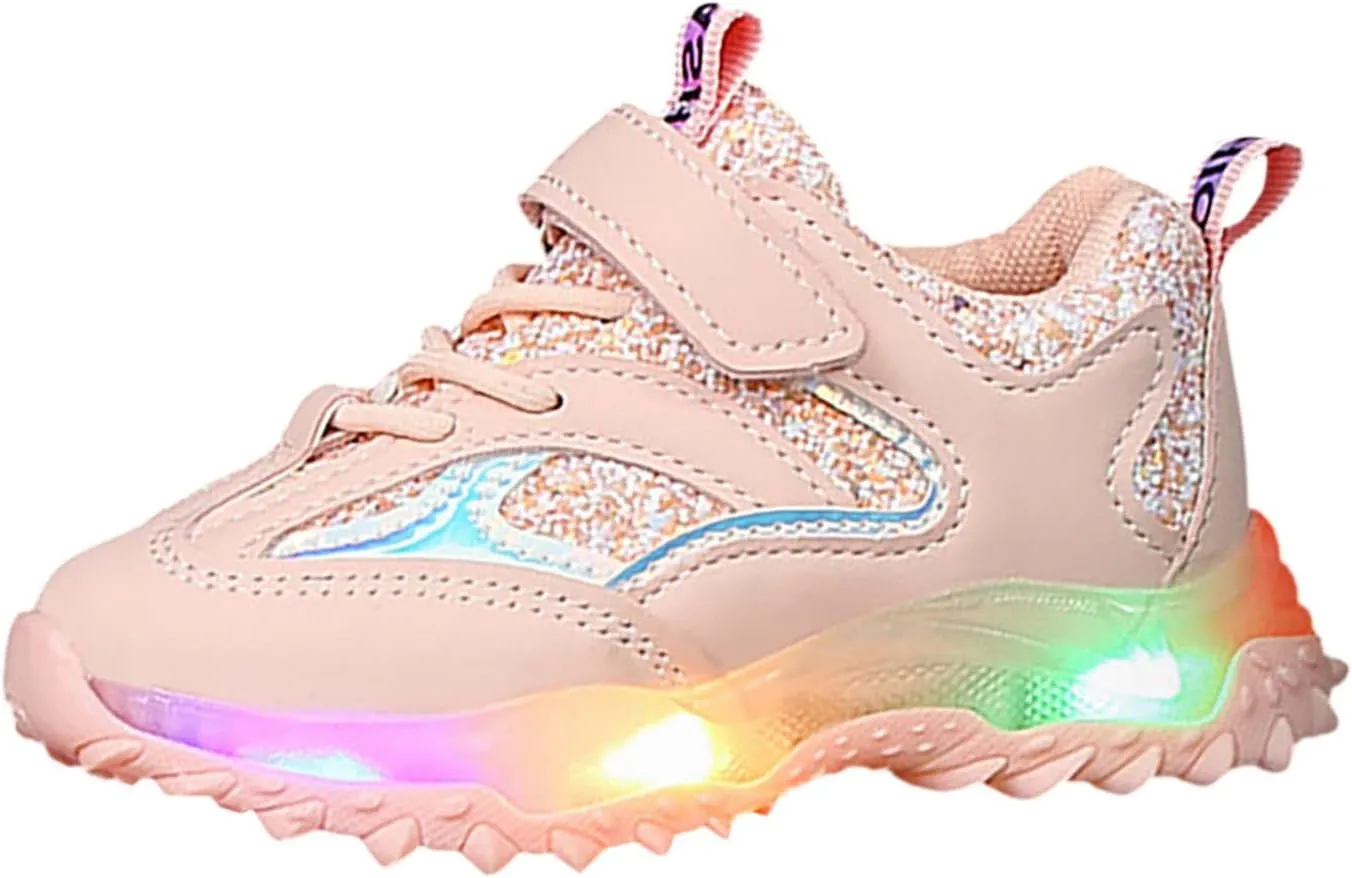 Spring Autumn Non Slip Soft Sole Baby Toddler LED Flashing Lights Shoes Boys Girls Kids Sports Cute Shoes Toddler Girl