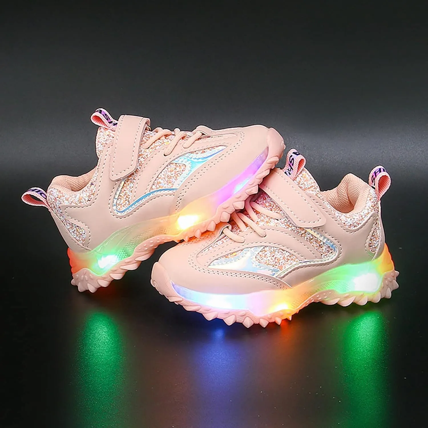 Spring Autumn Non Slip Soft Sole Baby Toddler LED Flashing Lights Shoes Boys Girls Kids Sports Cute Shoes Toddler Girl