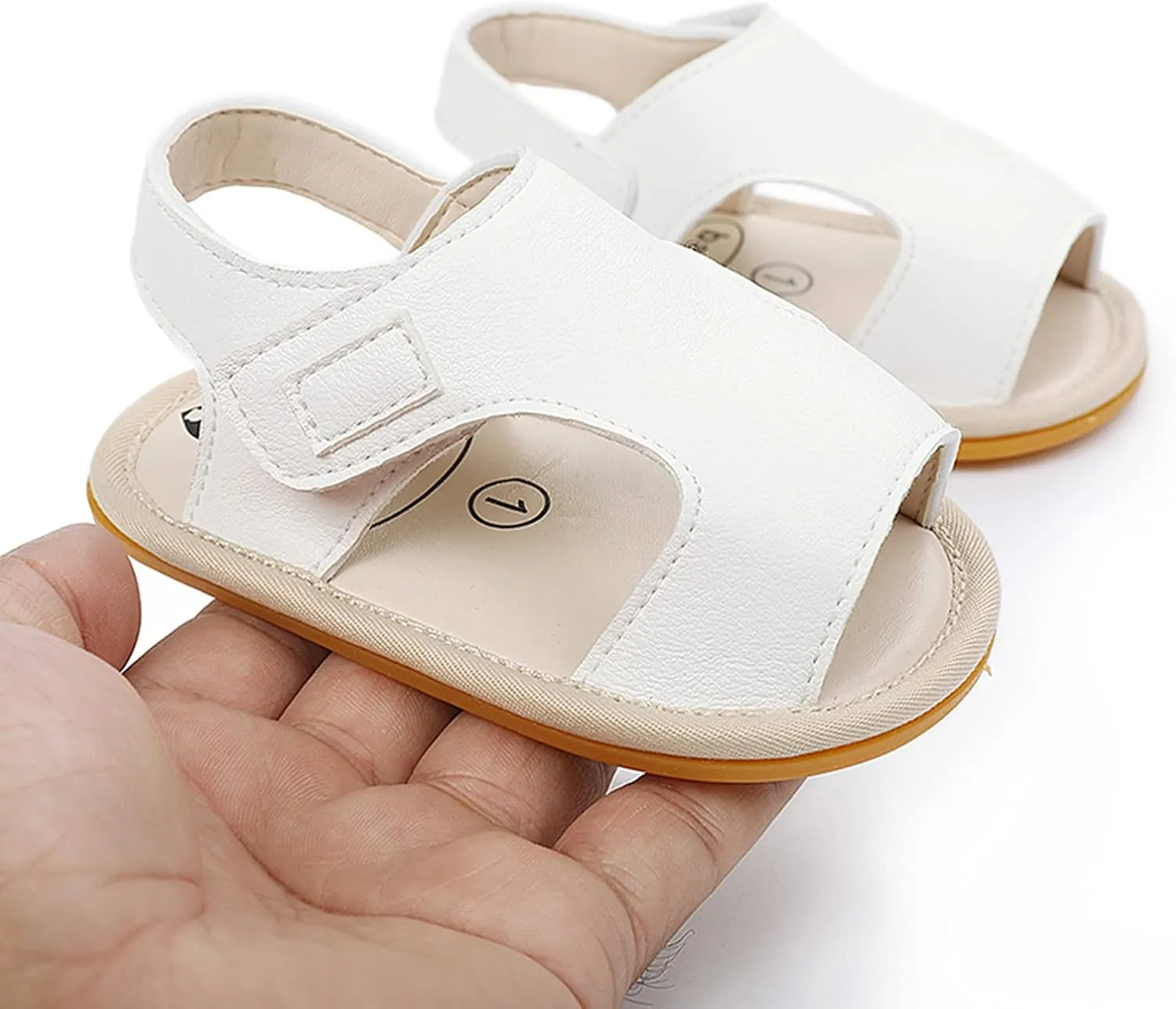 Summer Girls Boys Beach Open-Toes Sandals Solid Toddler Baby Children Non-Slip Breathable Soft Rubber Sole Shoes