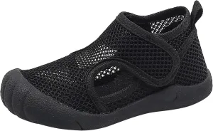 Summer New Hollowed Breathable Mesh Shoes Boys Baotou Anti Kick Sandals Girls Solid Color Beach Toddler Leather Sandals