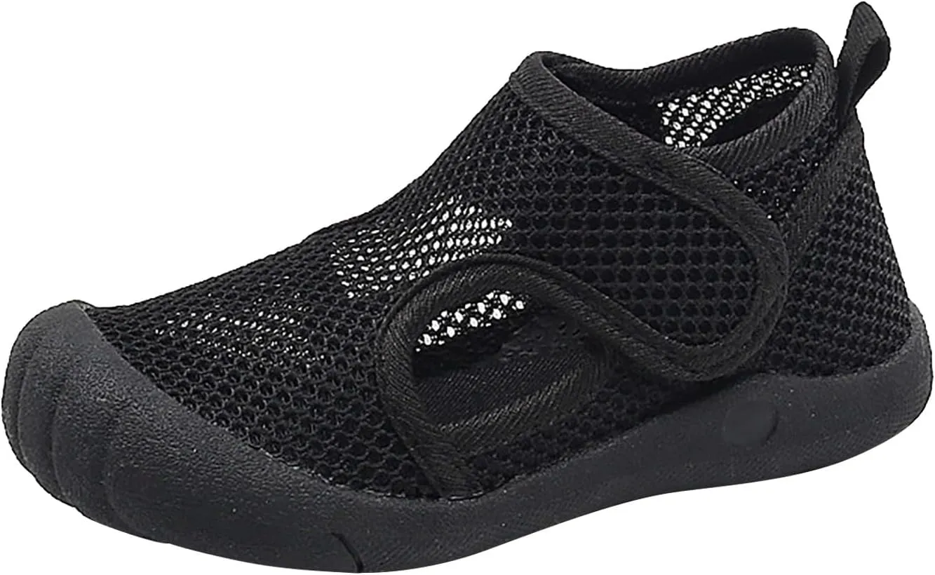 Summer New Hollowed Breathable Mesh Shoes Boys Baotou Anti Kick Sandals Girls Solid Color Beach Toddler Leather Sandals