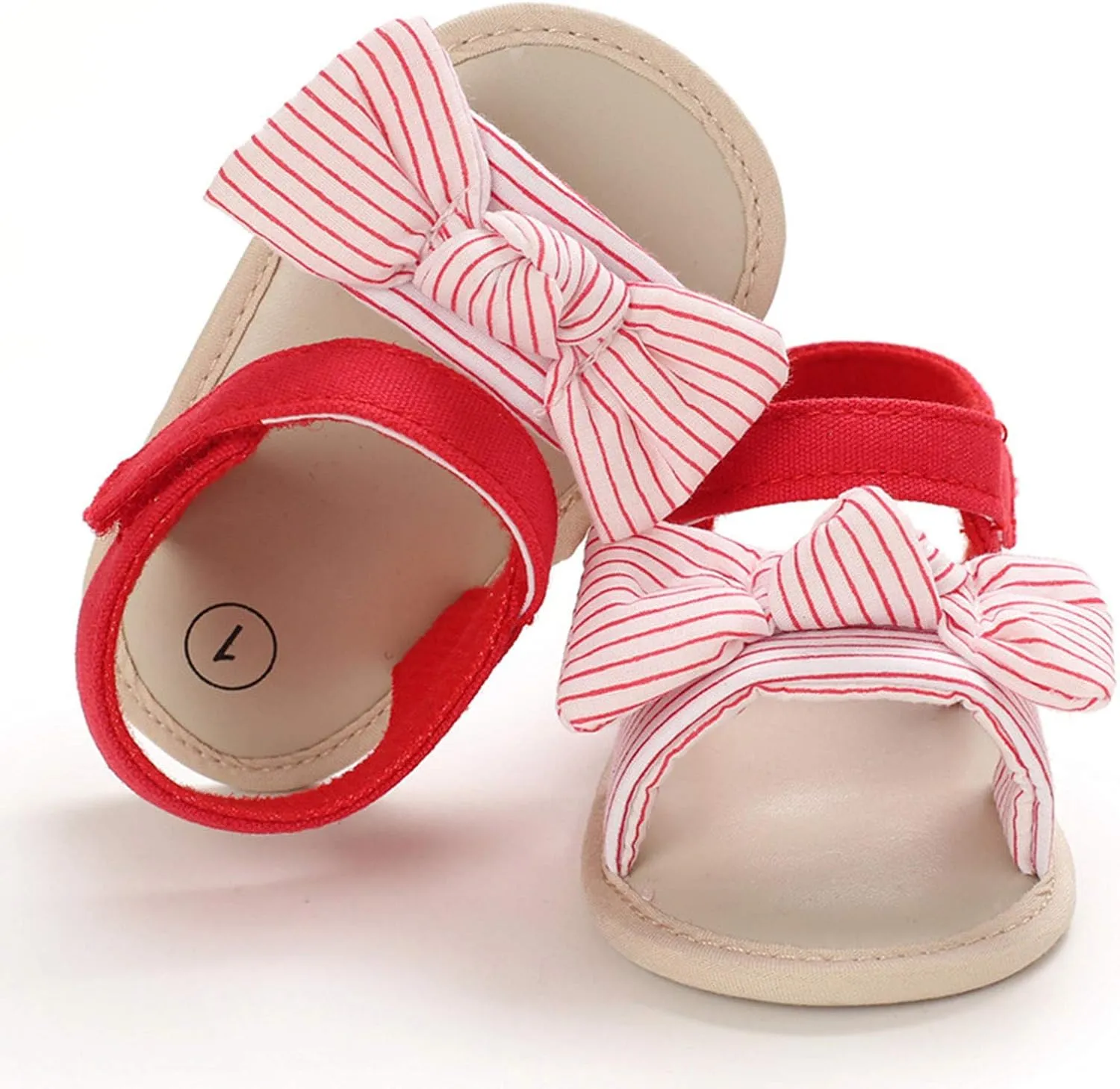 Summer Striped Bow Sandals Baby Sandals Infant Girls Soft sole Non-Slip First Walkers Shoes Walking Shoes