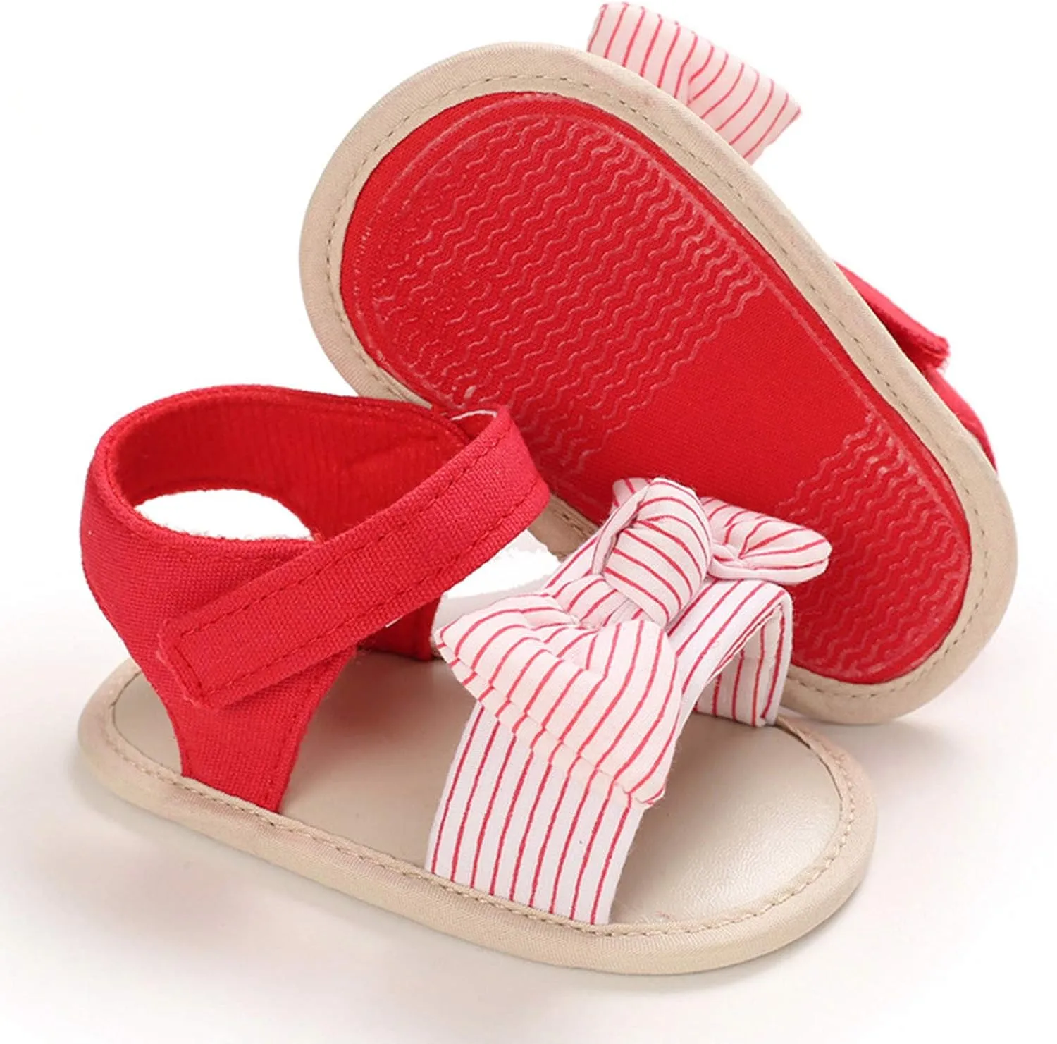 Summer Striped Bow Sandals Baby Sandals Infant Girls Soft sole Non-Slip First Walkers Shoes Walking Shoes