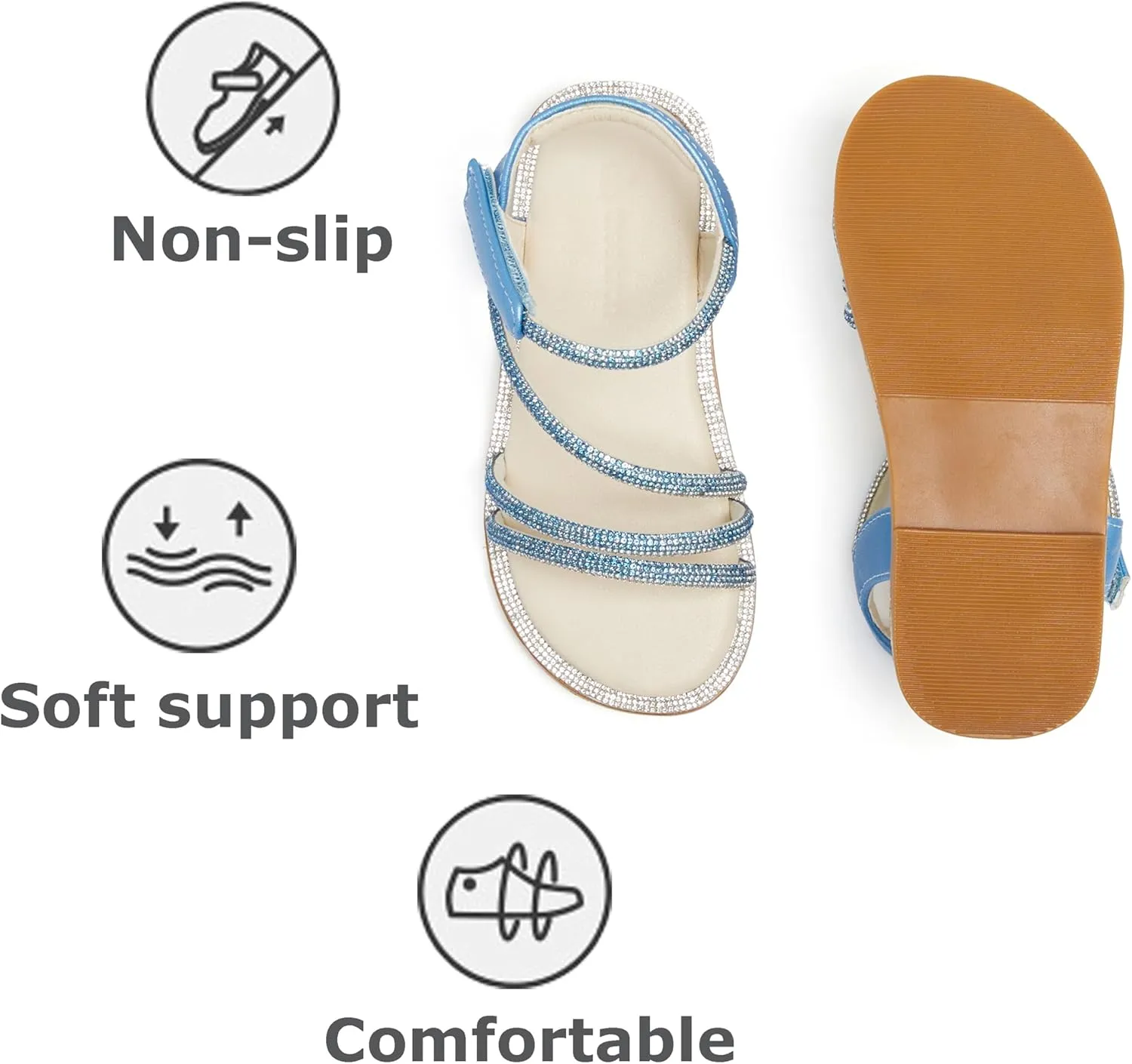 THEE BRON Toddler Girls Dress Sandals Kids Butterfly Floral Summer Sandalias Shoes