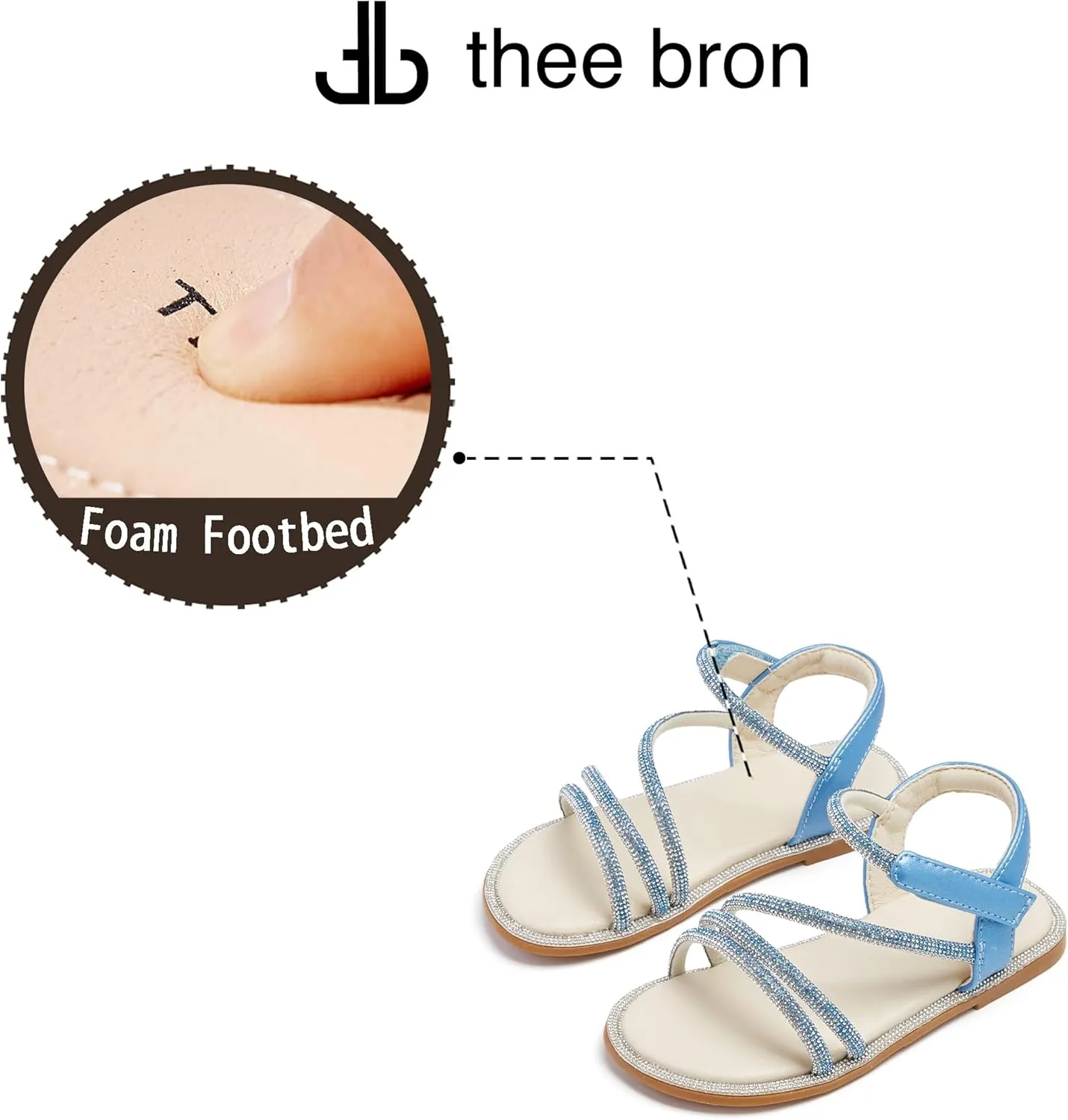 THEE BRON Toddler Girls Dress Sandals Kids Butterfly Floral Summer Sandalias Shoes