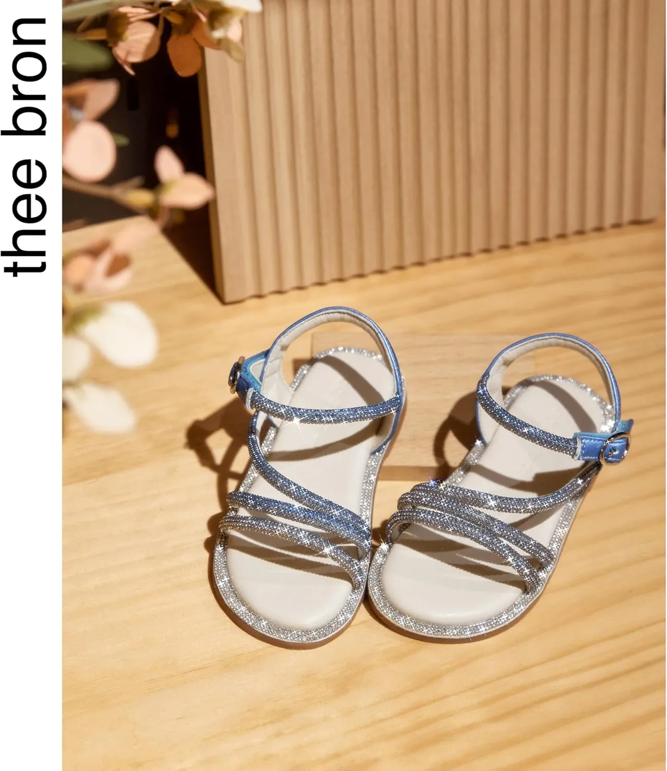 THEE BRON Toddler Girls Dress Sandals Kids Butterfly Floral Summer Sandalias Shoes