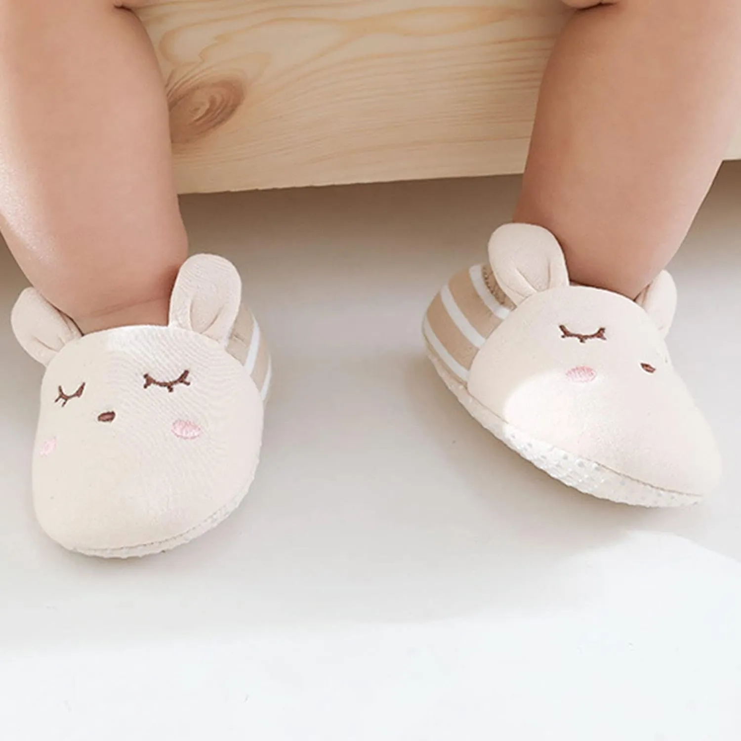 Toddler Baby Ear Sock Cotton Slippers Boys Girls Soft Non-slip House Floor Shoes Infant First Wailing Slipper