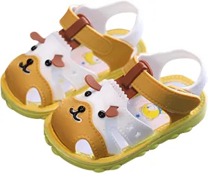 Toddler Baby Girl Boy Summer Sandals Cartoon Dog Shoes Non Slip Soft Sole First Walkers Prewalkers (Yellow, 5.5 Infant)