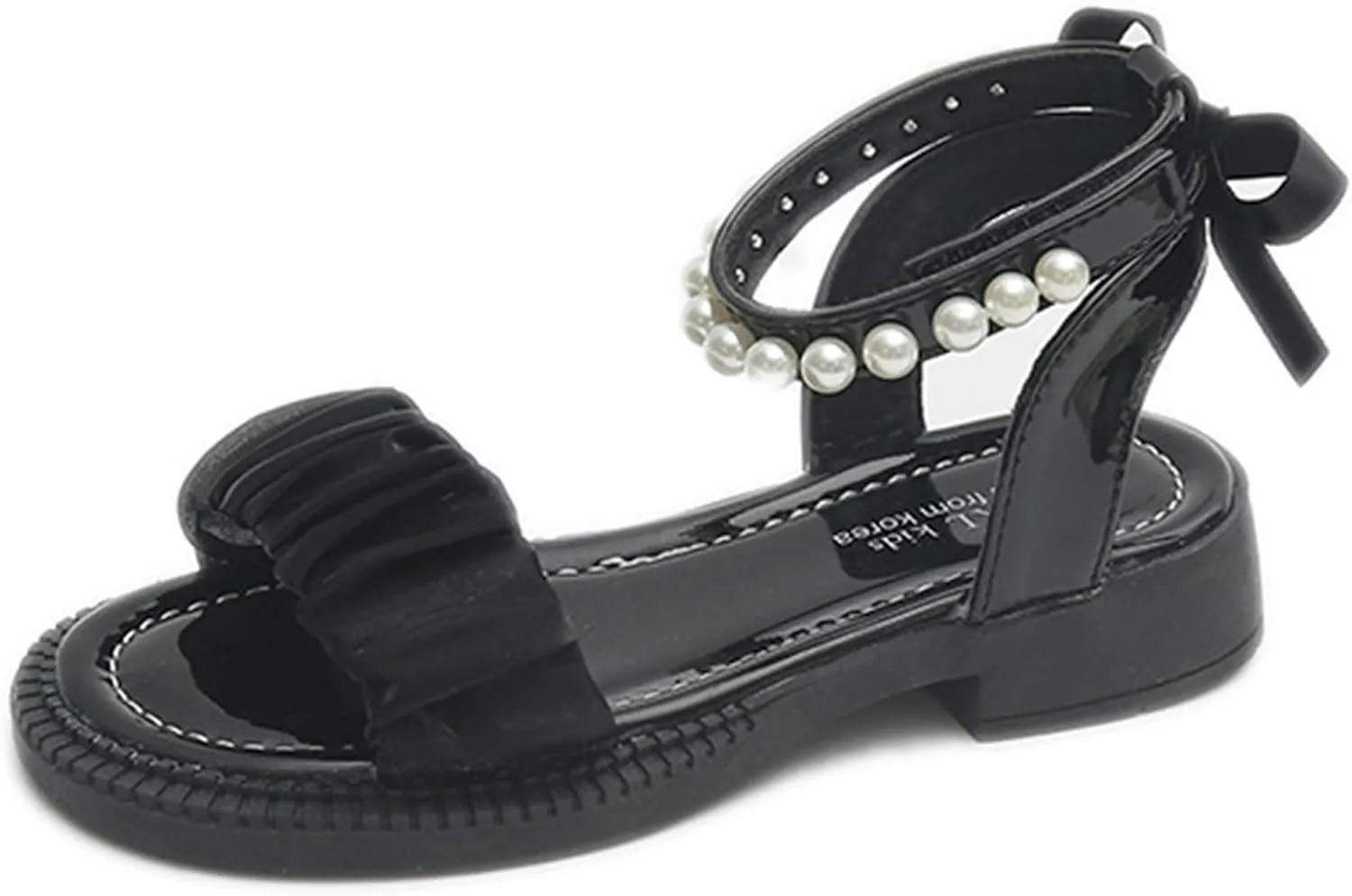 Toddler Baby Girl Child Summer Shoes Lace Sandals Non Slip Soft Sole Open Toe Shoes Elegant (Black, 2.5 Big Kids)