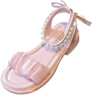 Toddler Baby Girl Child Summer Shoes Lace Sandals Non Slip Soft Sole Open Toe Shoes Elegant Princess (Pink, 1 Big Kids)