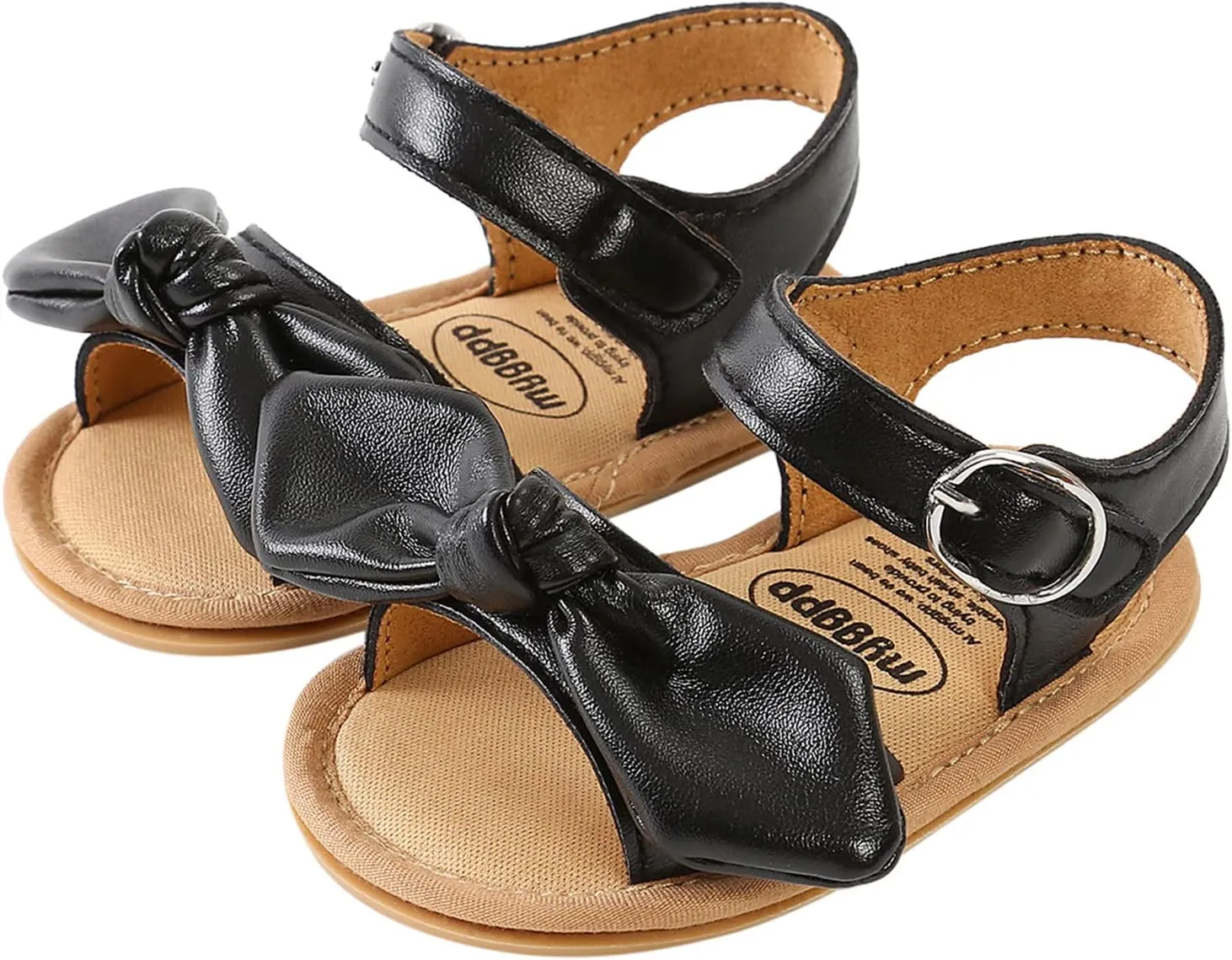 Toddler Baby Kid Girl Boy Sandals Soft Sole Non Slip Prewalkers Casual Beach Shoes Summer Princess (Black, 0-6 Months)