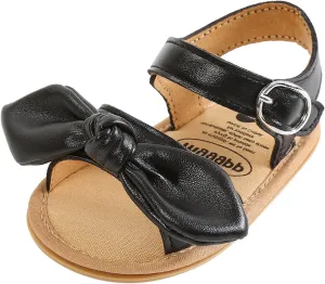 Toddler Baby Kid Girl Boy Sandals Soft Sole Non Slip Prewalkers Casual Beach Shoes Summer Princess (Black, 0-6 Months)