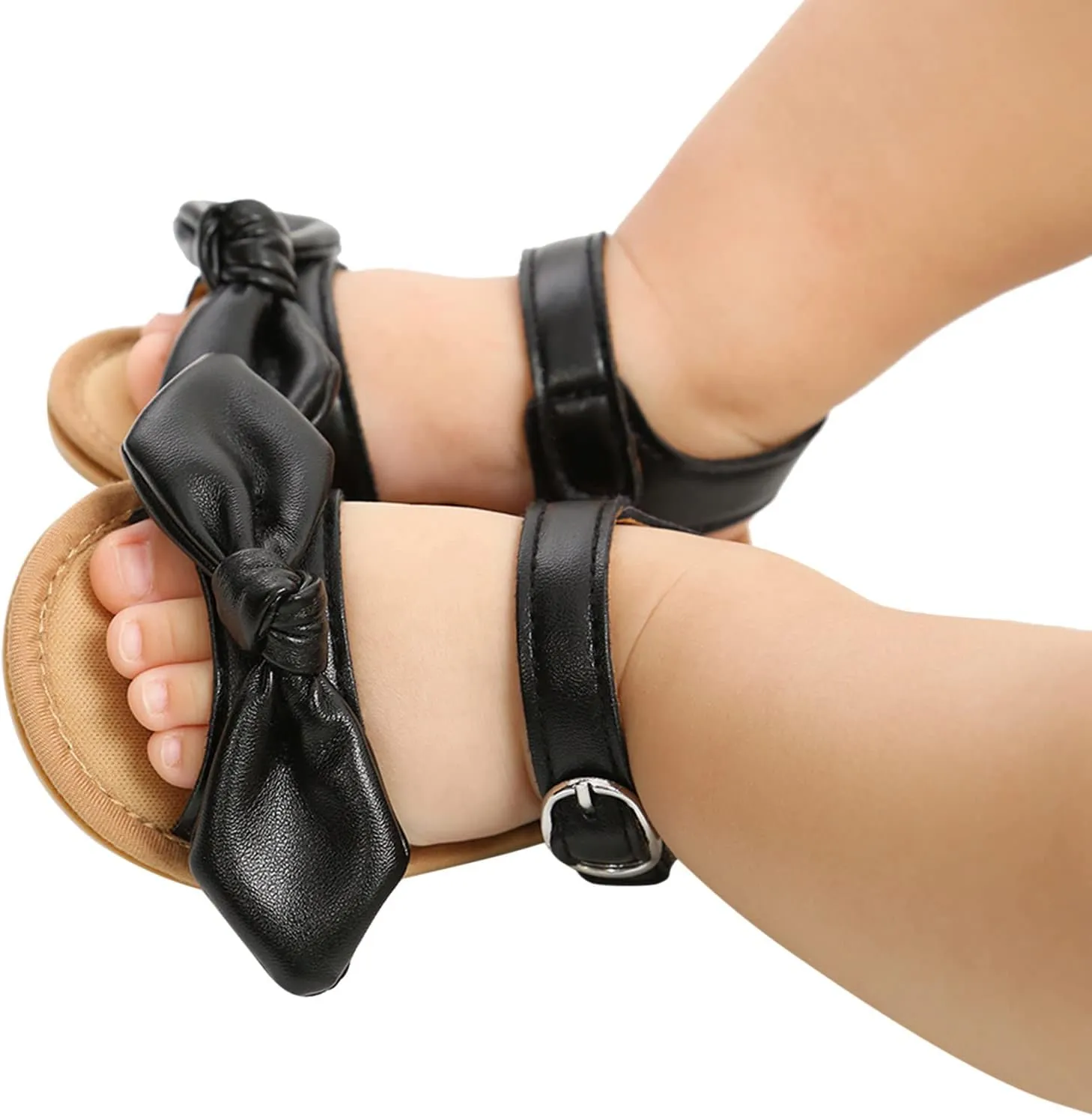 Toddler Baby Kid Girl Boy Sandals Soft Sole Non Slip Prewalkers Casual Beach Shoes Summer Princess (Black, 0-6 Months)