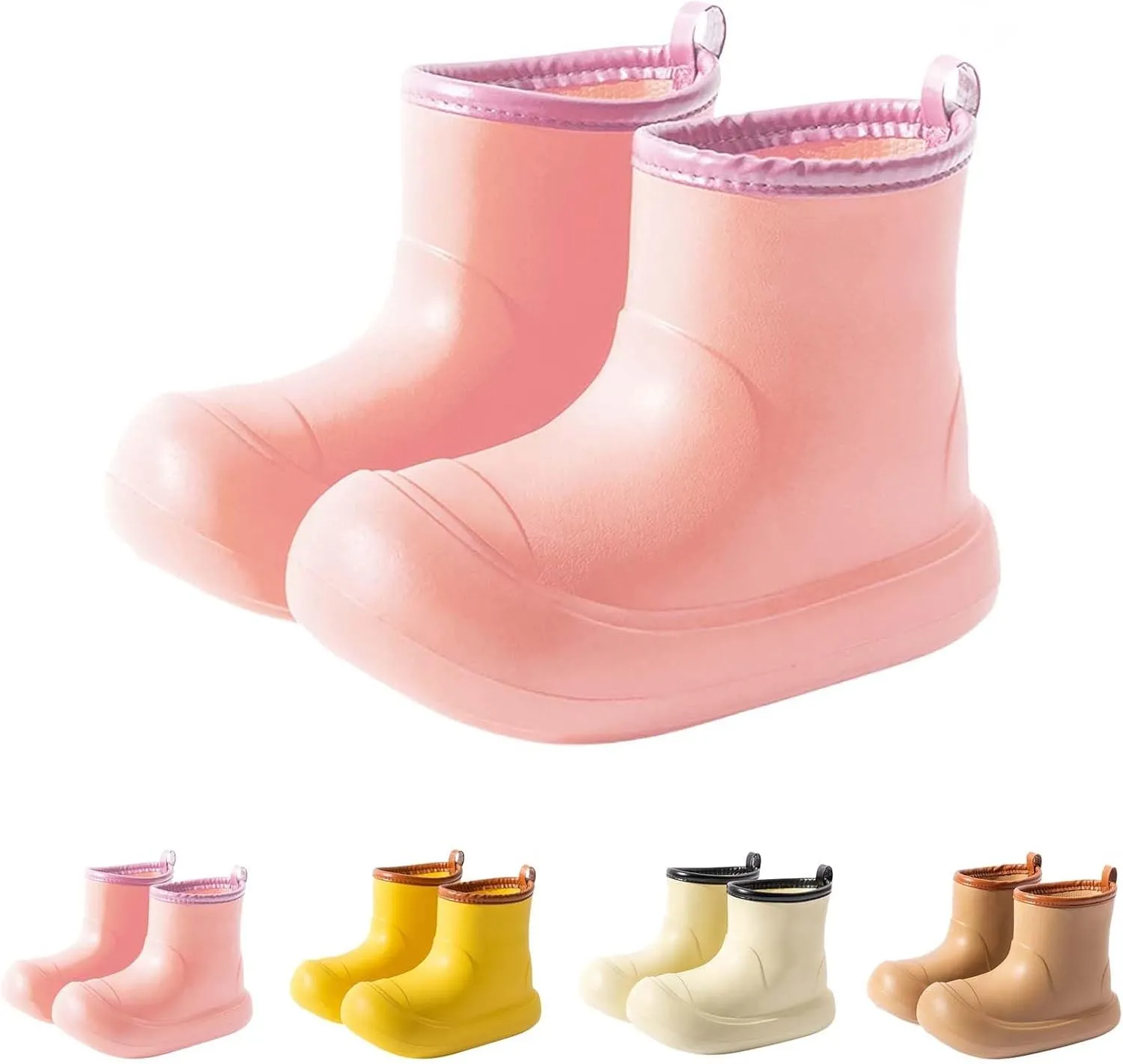 Toddler Baby Rain Boots Easy-on Soft Sole Anti Slip Lightweight Water-proof Garden Shoes Outer Wear Size 6 Toddler Boots