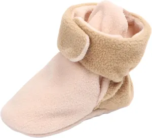 Toddler Baby Shoes Socks Solid Color Patchwork Knitted Plush Baby Socks Shoes for 0 to 12Months Toddler Girl Sandals