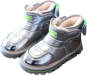 Toddler Boots Baby Girl Boy Waterproof Ankle Boots Toddler Leather Soft Sole Non-Slip Booties Kids Cozy Walking Shoes