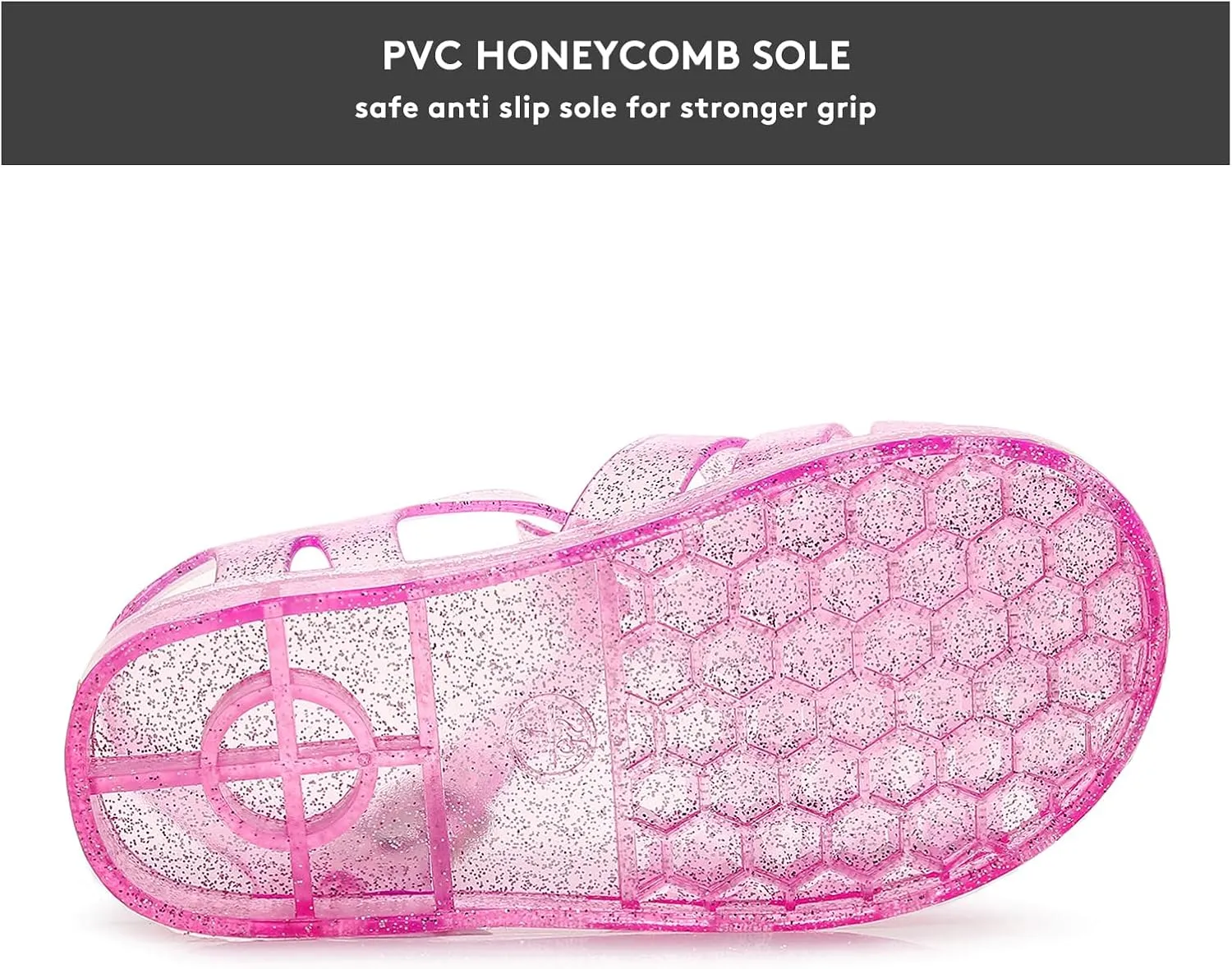 Toddler Girls Jelly Sandals Soft Rubber Sole Closed Toe Beach Summer Shoes Princess Flat