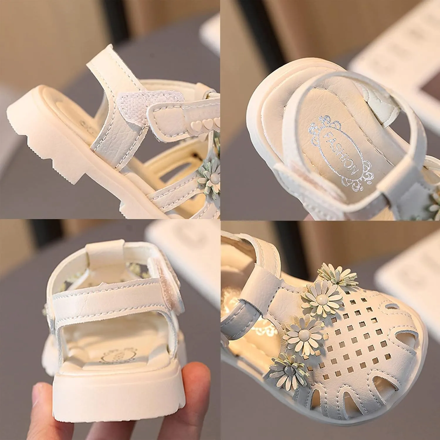 Toddler Girls Rubber Sandals Baby Soft Sole Princess Flat Shoes Girl Low Heel Flower Casual Dress Shoes