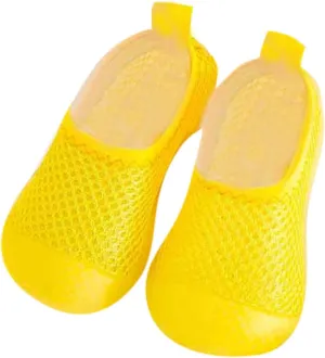 Toddler Kids Infant Newborn Baby Boys Girls Summer Shoes Solid Soft Soles First Walkers Antislip (Yellow, 6-12 Months)