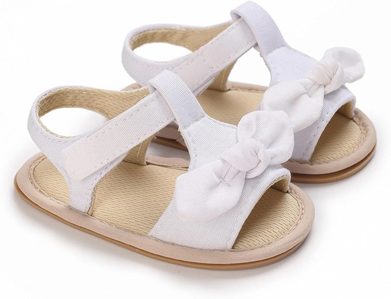 Toddler Sandals Baby Girls Sandals Ruffle Bowknot Premium Soft Sole Anti Slip Open Toe Breathable Summer Sport Sandals