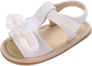 Toddler Sandals Baby Girls Sandals Ruffle Bowknot Premium Soft Sole Anti Slip Open Toe Breathable Summer Sport Sandals