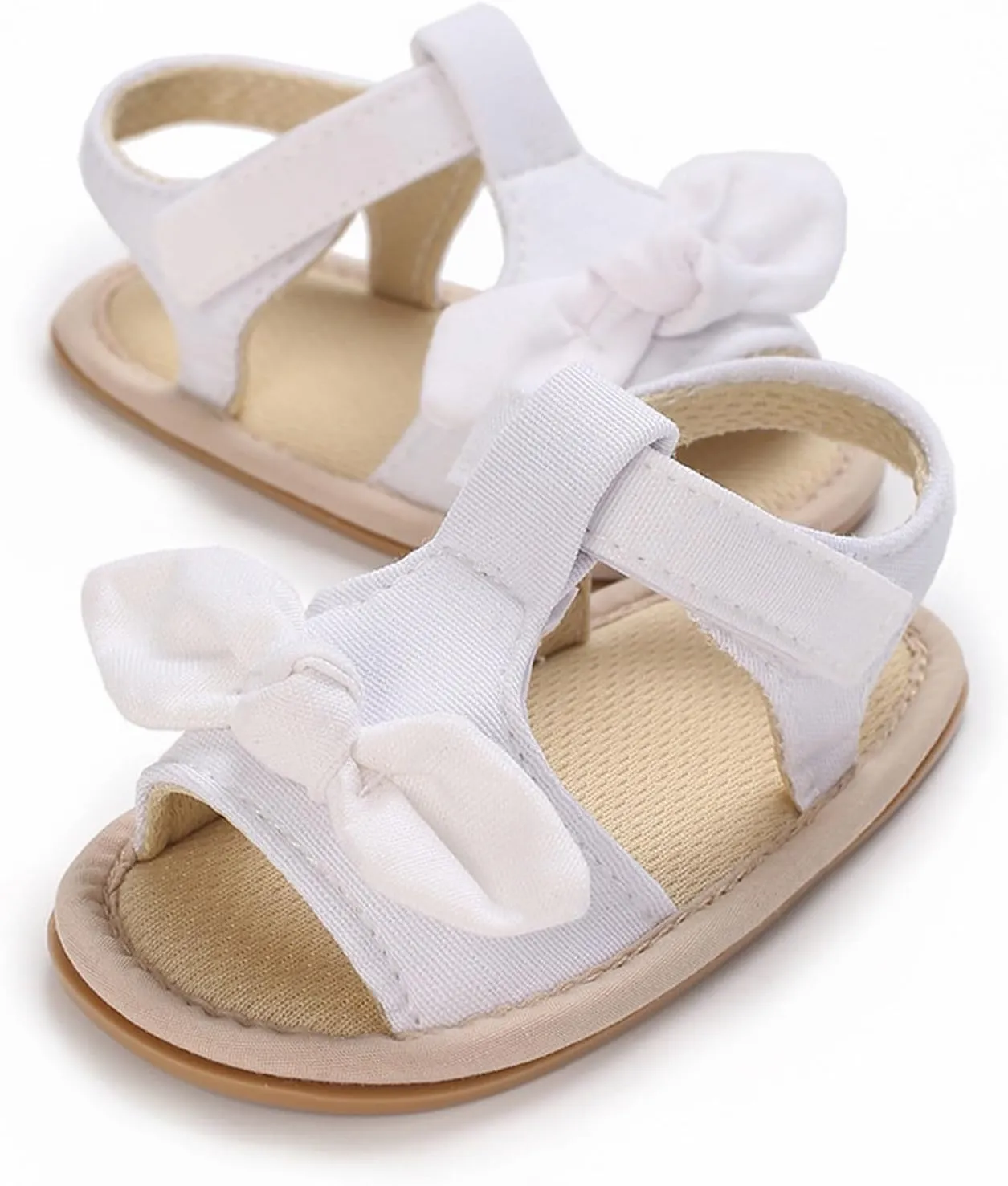 Toddler Sandals Baby Girls Sandals Ruffle Bowknot Premium Soft Sole Anti Slip Open Toe Breathable Summer Sport Sandals