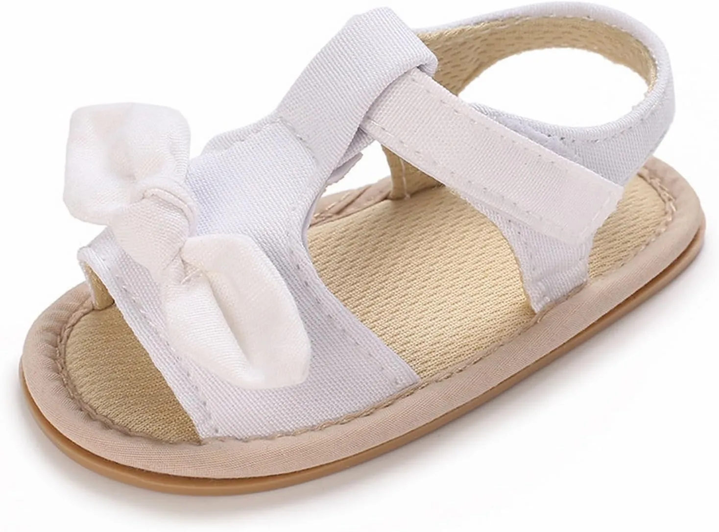 Toddler Sandals Baby Girls Sandals Ruffle Bowknot Premium Soft Sole Anti Slip Open Toe Breathable Summer Sport Sandals