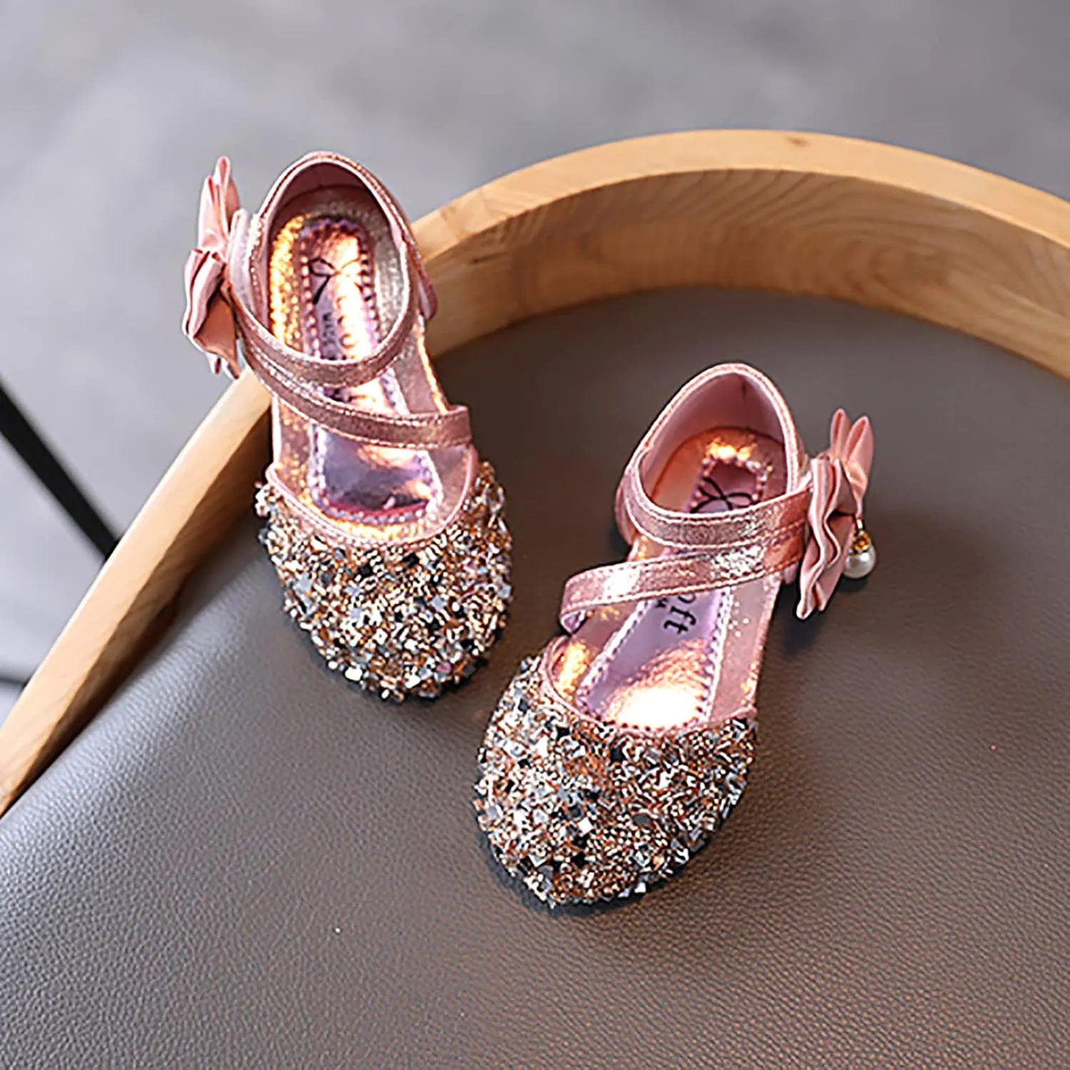 Toddler Sandals Girl, 1-12 Years Infant Kids Baby Girls Pearl Crystal Bling Bowknot Single Princess Shoes Sandals