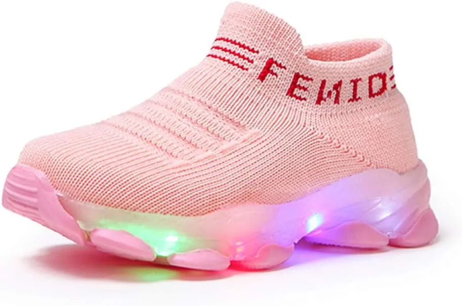 Toddler Sneakers,Kids Baby Boys Girls Bling Led Light Sport Shoes Children Mesh Luminous Sneakers Shoes