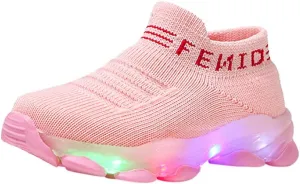 Toddler Sneakers,Kids Baby Boys Girls Bling Led Light Sport Shoes Children Mesh Luminous Sneakers Shoes