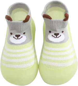 Toddler Sock Shoes,Baby Boys Girls Non Slip Flat Socks Shoes Lightweight Cute Cartoon Duck Bear Pattern Boys Shoes