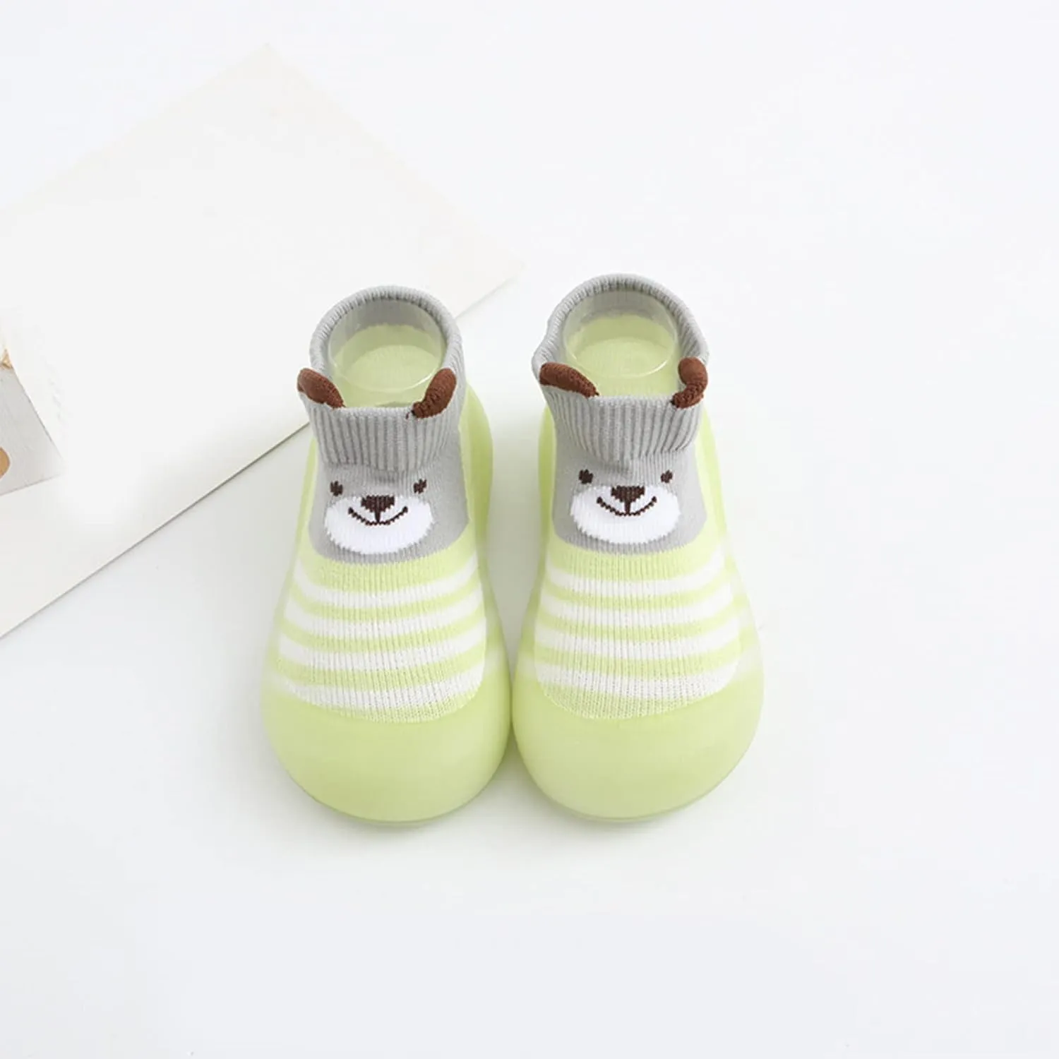 Toddler Sock Shoes,Baby Boys Girls Non Slip Flat Socks Shoes Lightweight Cute Cartoon Duck Bear Pattern Boys Shoes