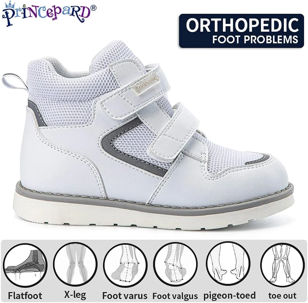 Toddlers Orthopedic Shoes,Kids High-top Corrective Sneakers for Boys and Girls with Arch and Ankle Support, Non-Slip Soles