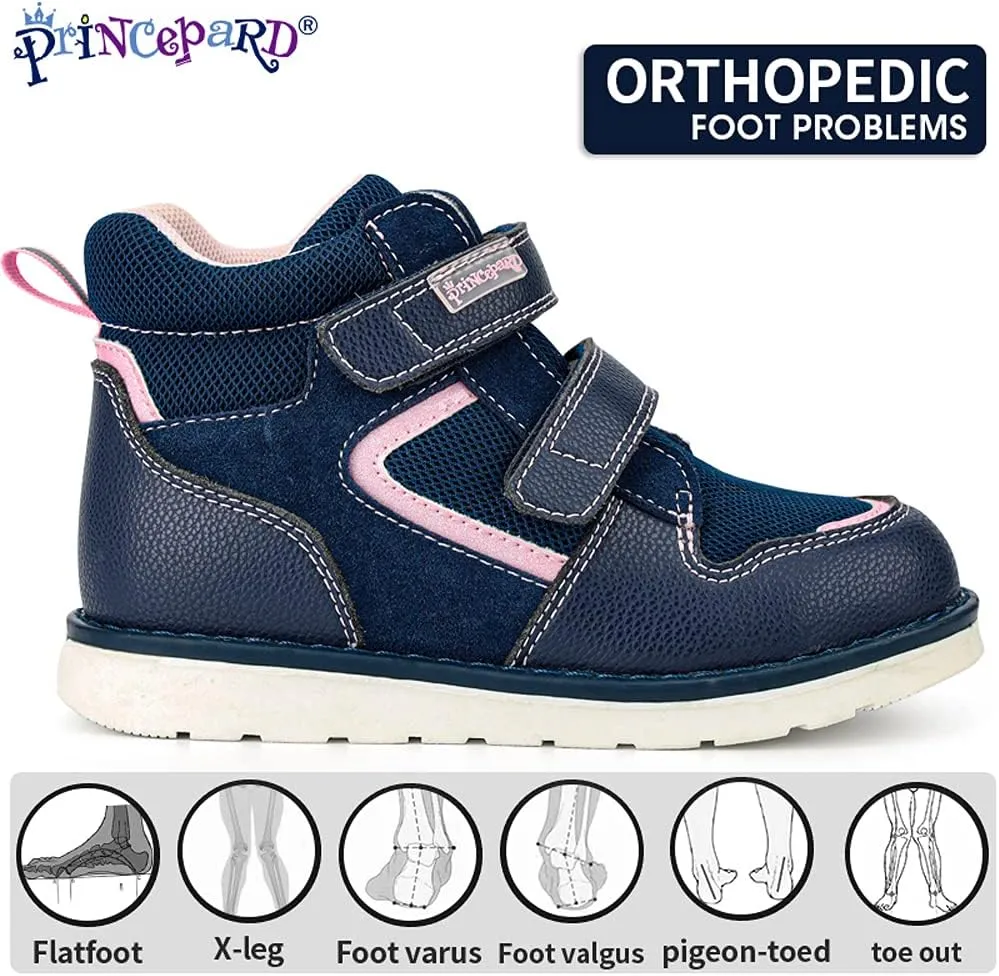 Toddlers Orthopedic Shoes,Kids High-top Corrective Sneakers for Boys and Girls with Arch and Ankle Support, Non-Slip Soles