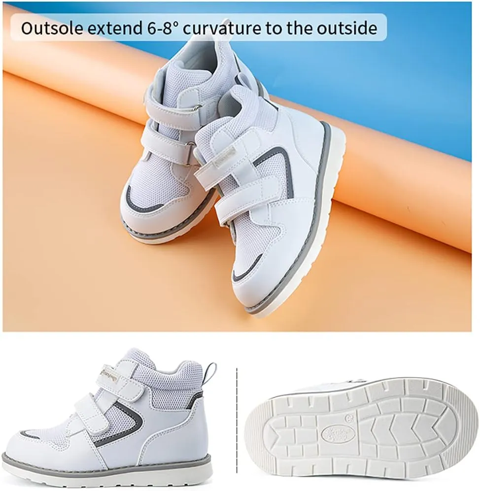 Toddlers Orthopedic Shoes,Kids High-top Corrective Sneakers for Boys and Girls with Arch and Ankle Support, Non-Slip Soles