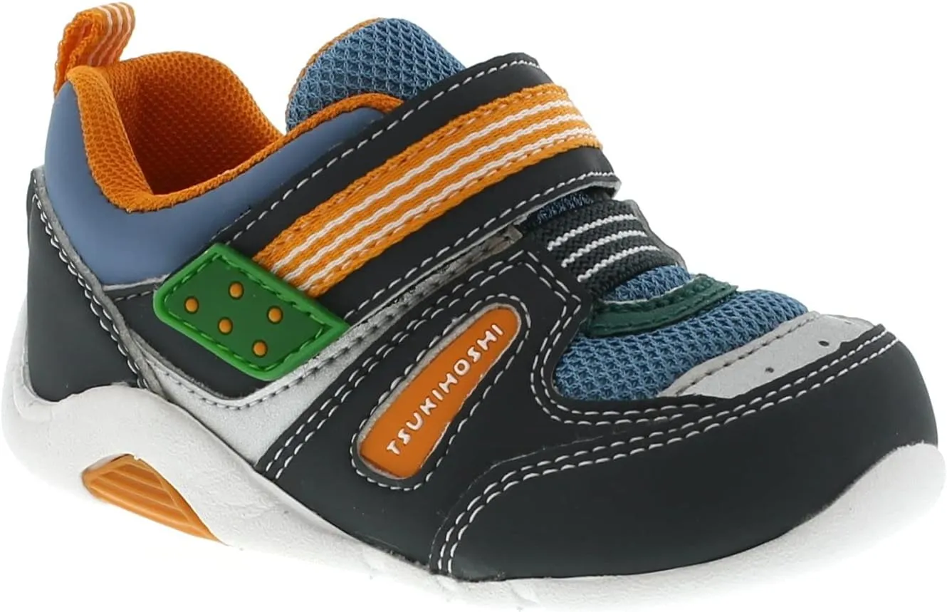 TSUKIHOSHI Neko Baby and Toddler Shoes - Strap-Closure Machine-Washable Baby Shoes with Wide Toe Box & Slip-Resistant, Non-Marking Outsoles, Ages 0-4