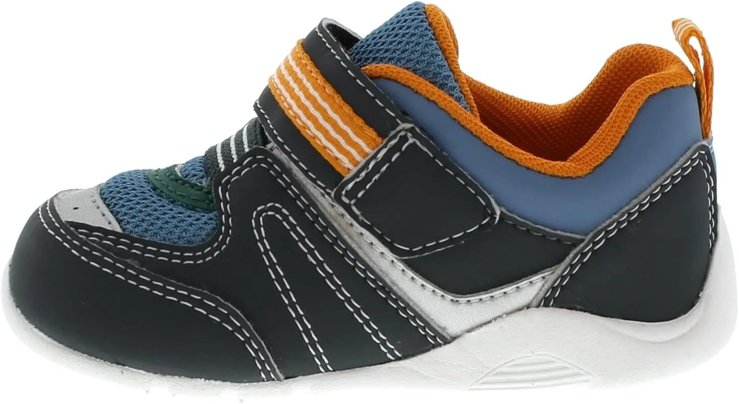 TSUKIHOSHI Neko Baby and Toddler Shoes - Strap-Closure Machine-Washable Baby Shoes with Wide Toe Box & Slip-Resistant, Non-Marking Outsoles, Ages 0-4