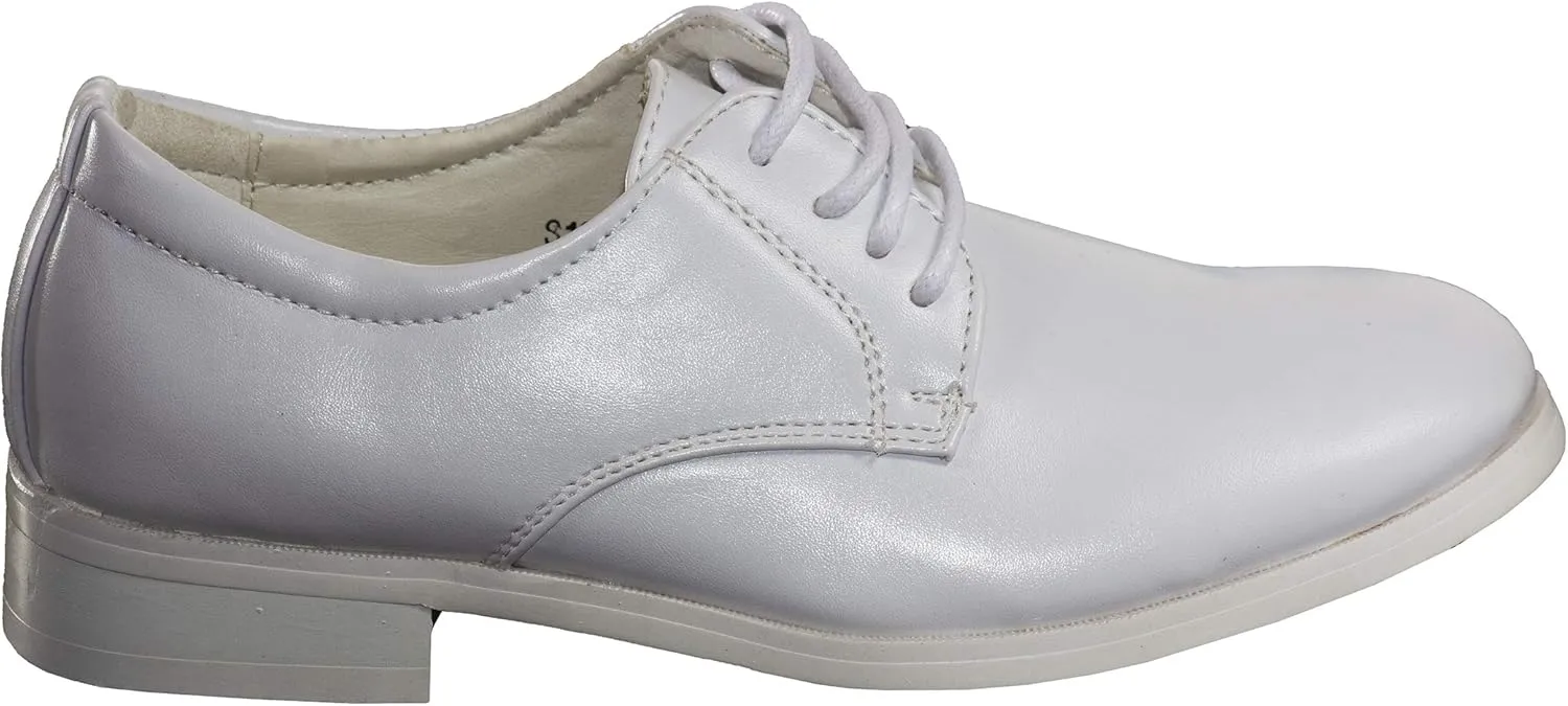 Tuxgear Boys White Dress Shoe with Round Toe Communion and Wedding