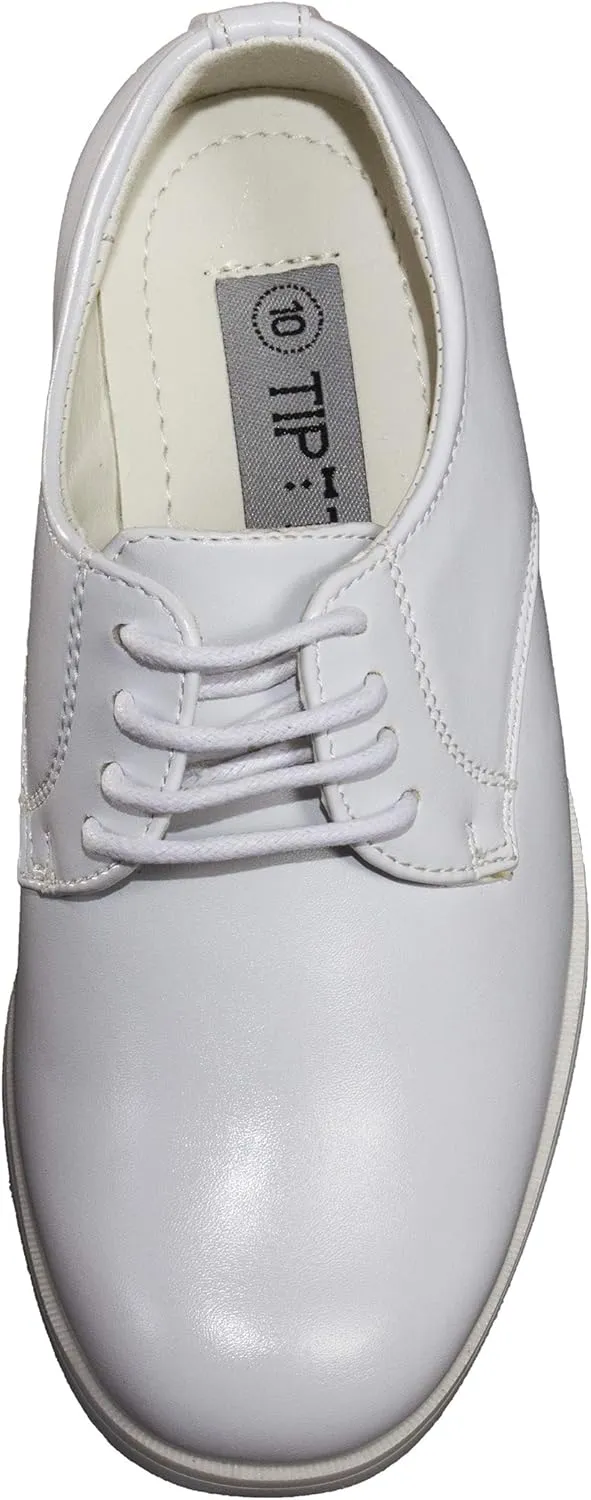 Tuxgear Boys White Dress Shoe with Round Toe Communion and Wedding