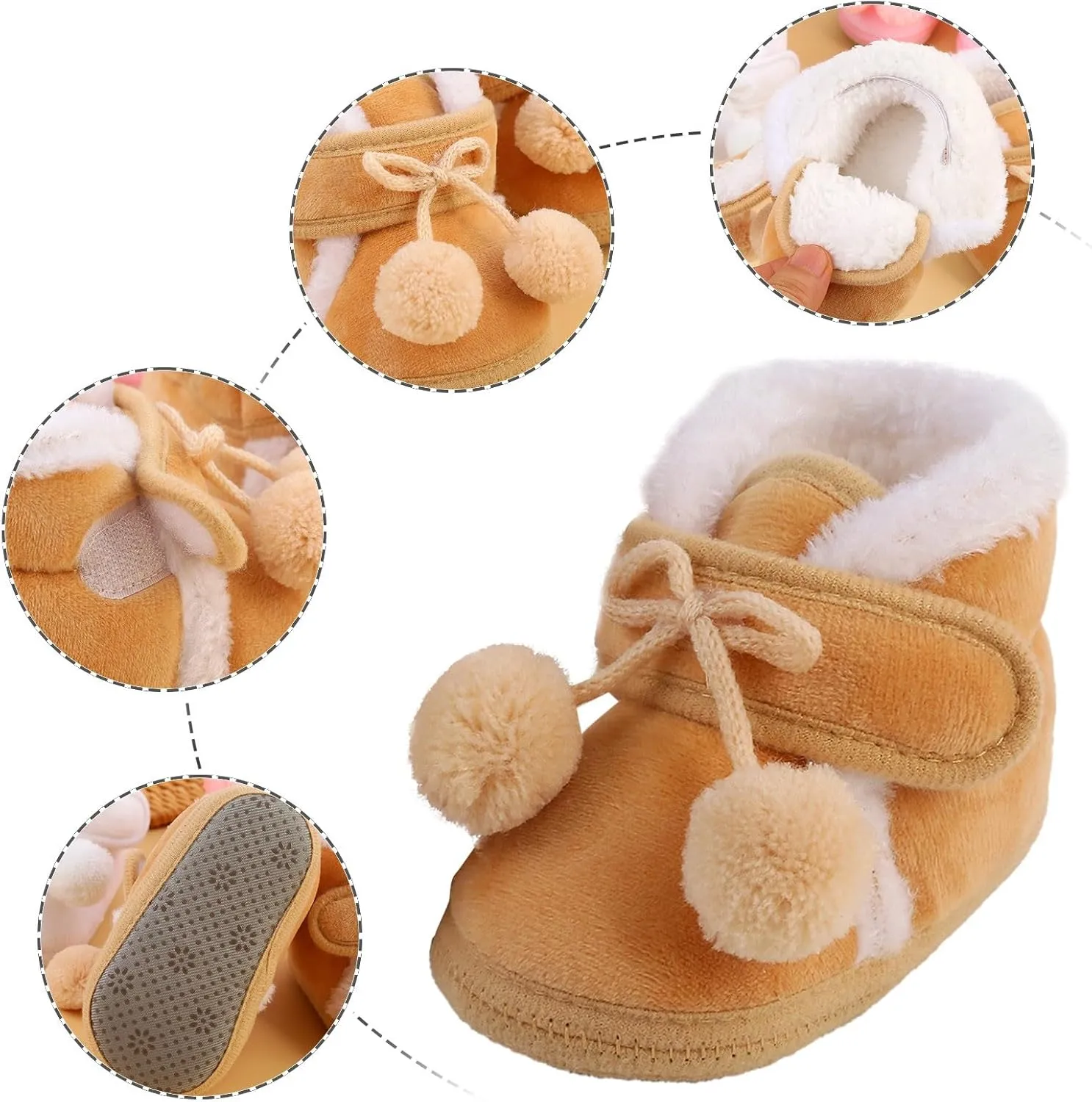 Unisex Organic Cotton Baby Booties Infant Shoes Slipper Sock Soft Baby Socks Infant First Walkers Crib Shoes