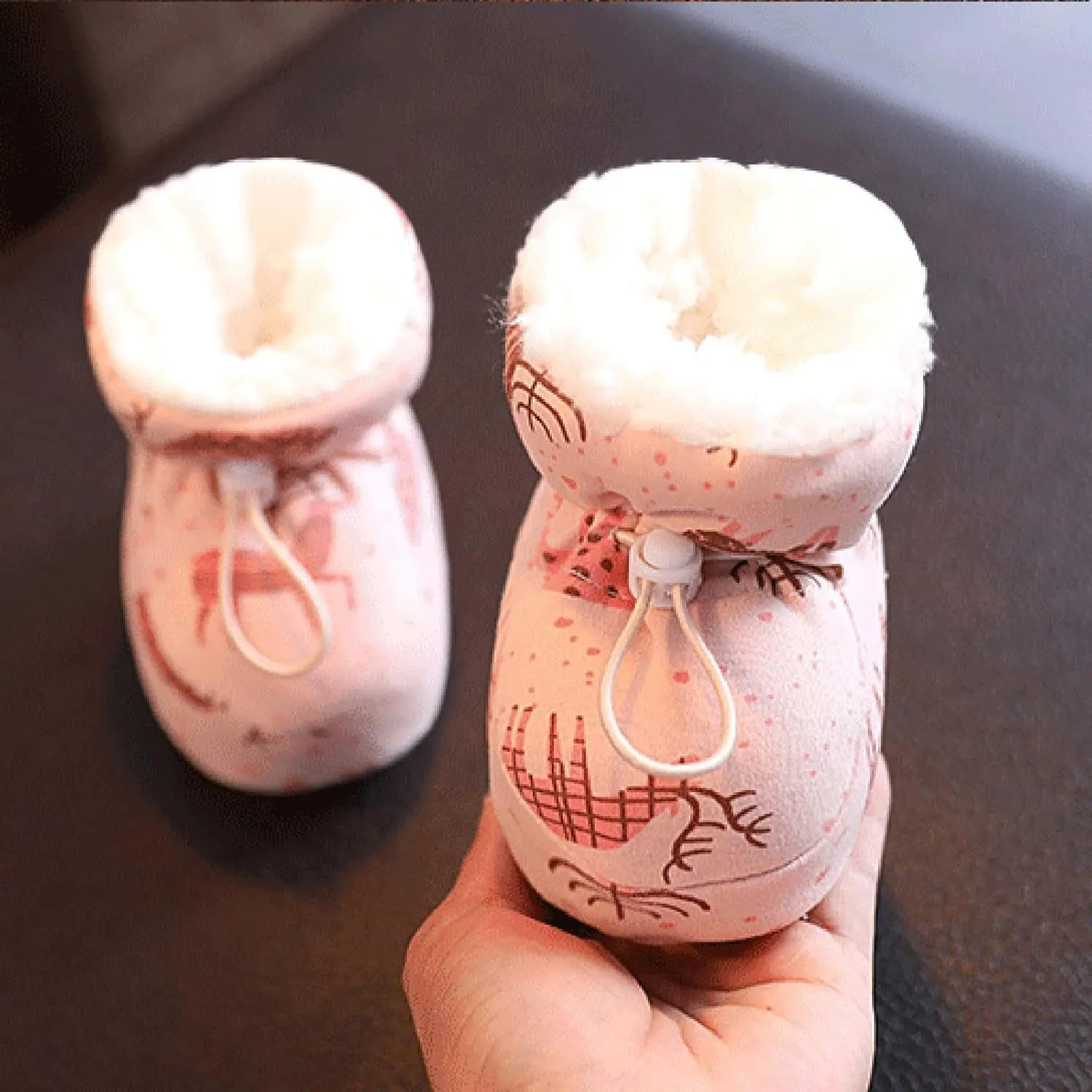 Warm Furry Baby Boots 2024 New Warm Cozy Fleece Baby Booties Winter Snow Anti Slip Soft Sole Warm Sock Baby Shows Girl
