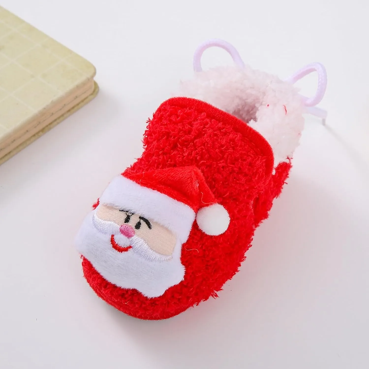 Winter Christmas Santa laus Cozy Fleece Newborn Baby Booties Soft Sole Prewalker Crib Shoes for Infant Girls