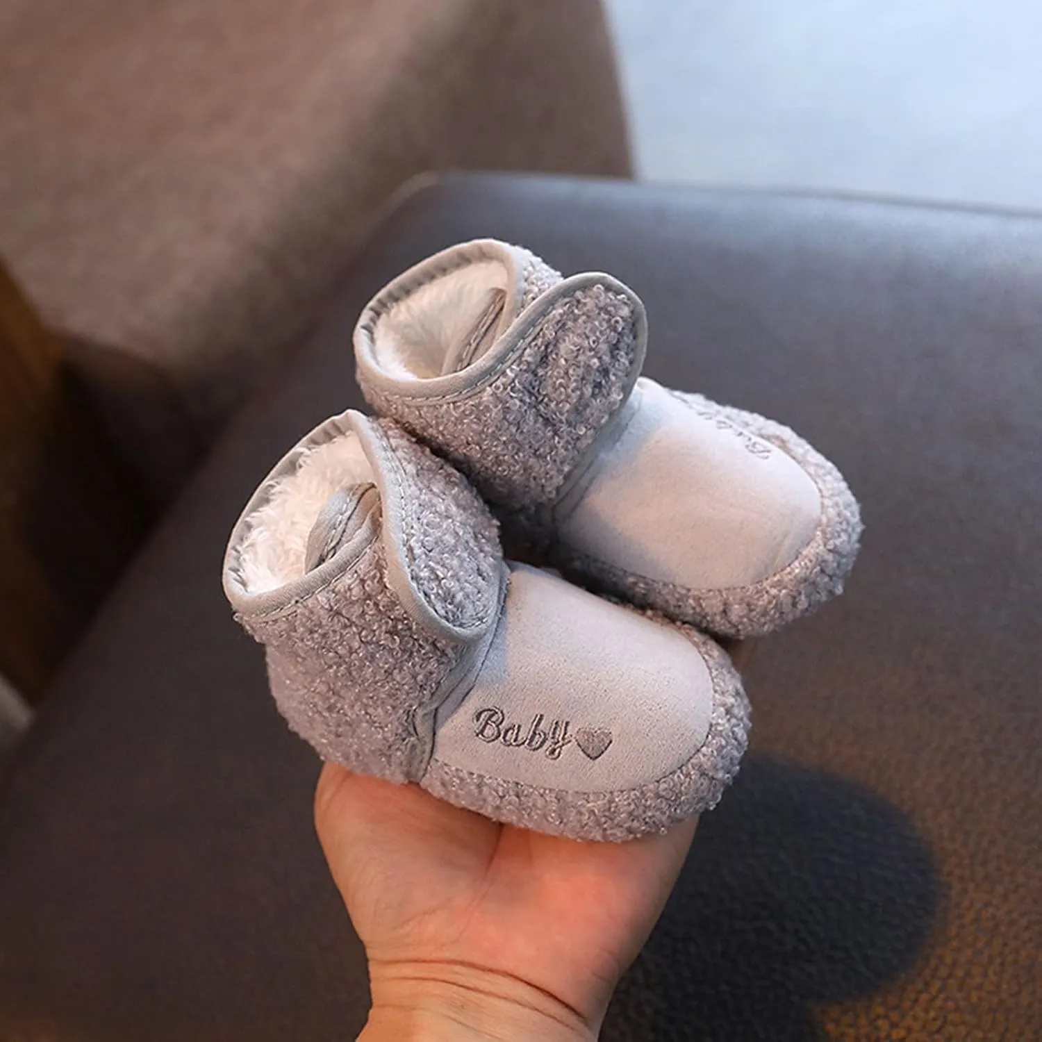 Winter Warm Baby First Walking Boots Cute Fruit Pattern Soft Sole Comfy Anti Slip Shoes Lightweight Breathable