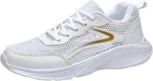 Women Tennis Shoes Fashion Running Sneaker Breathable Lace-Up Walking Shoes Non Slip Workout Shoes for Indoor Outdoor Gym