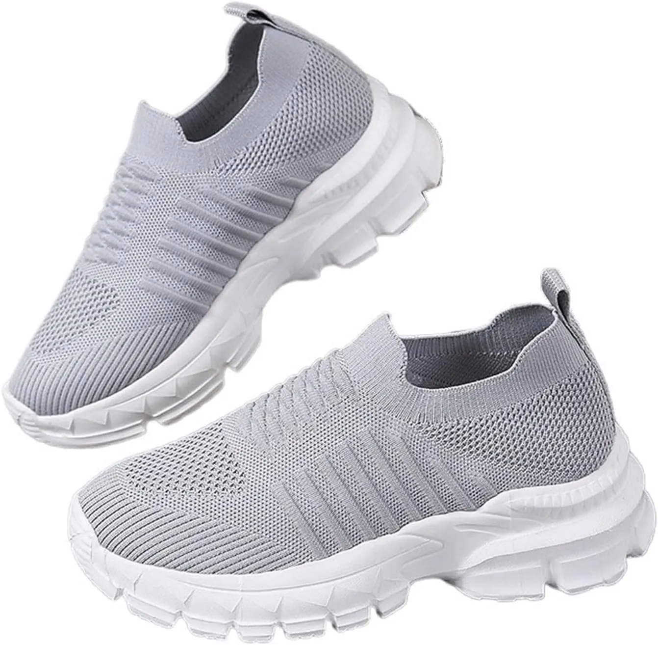 Women's Sneakers Knitted Mesh Breathable Walking Shoes Slip On Running Shoes Non-Slip Sneakers Athletic Fashion Tennis Sneakers Mesh Workout Outdoor Leisure Sports Shoes
