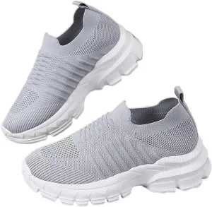 Women's Sneakers Knitted Mesh Breathable Walking Shoes Slip On Running Shoes Non-Slip Sneakers Athletic Fashion Tennis Sneakers Mesh Workout Outdoor Leisure Sports Shoes