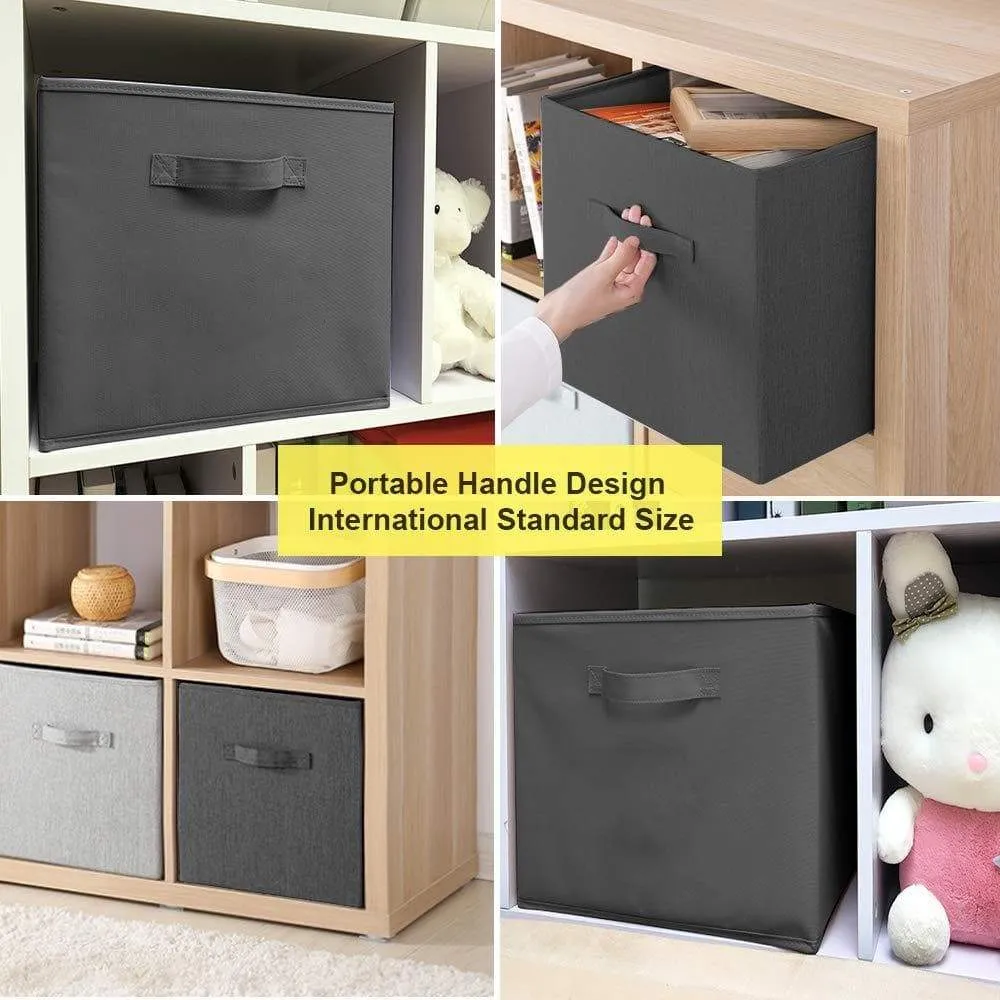 XIMIVOGUE Storage Box Storage Bins 3 Pack Storage Cube Basket Bins Cloth Folding Box Closet Drawers Container Dresser Basket Organizer Shelf Collapsible for Underwear Sock Bra Tight Kids Toy (Brown)