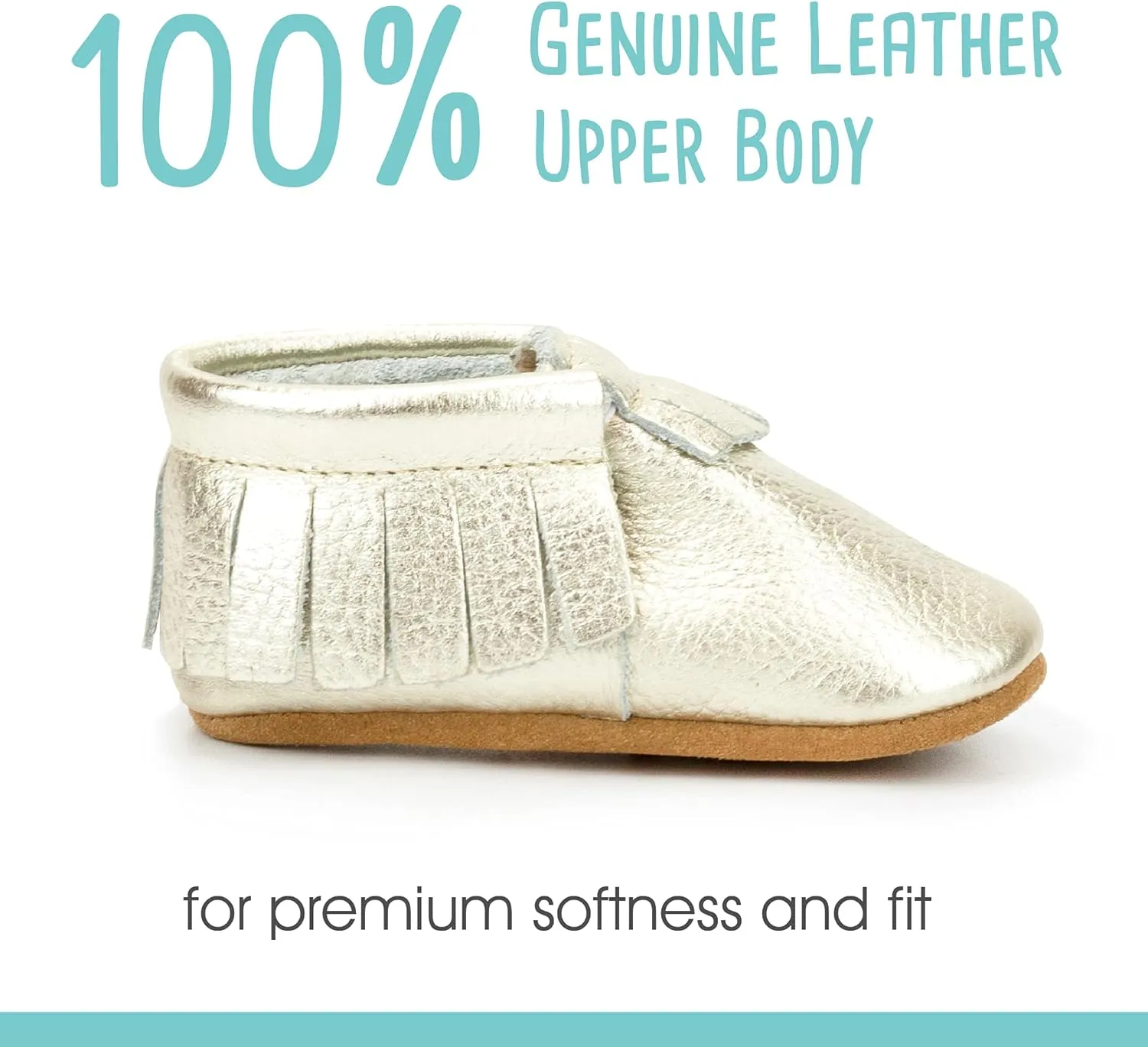 Zutano Unisex Baby Leather Moccasins, Slip Resistant, Soft-Sole Stay On Baby Shoes